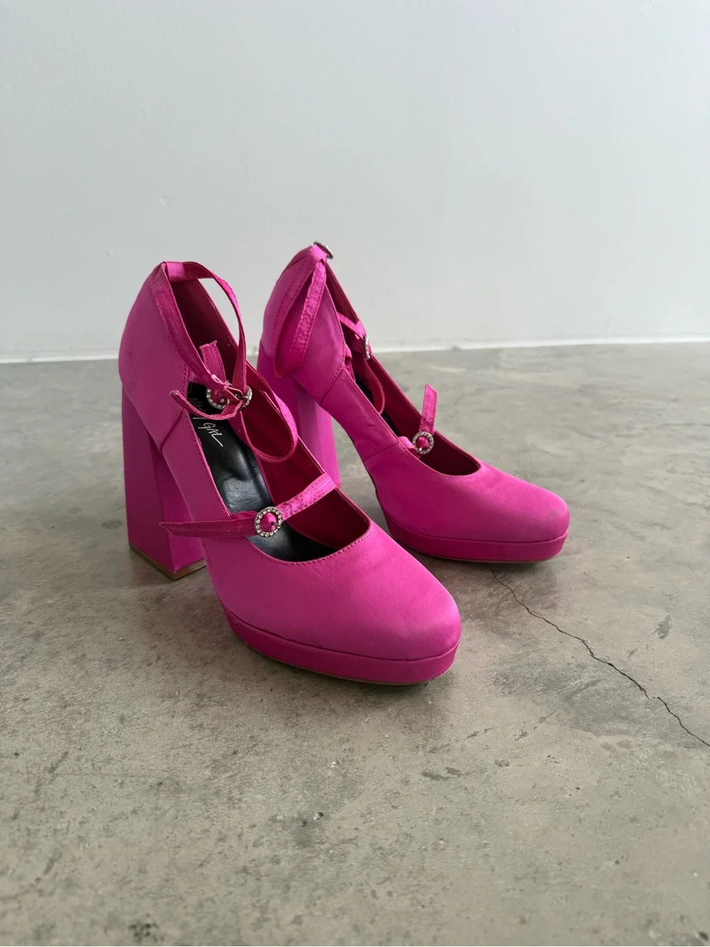 Nasty Gal Fuchsia Platform Mary Jane Heels